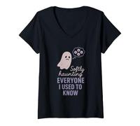 Mujer Regalo de Future Ghost, Espeluznante y Triste embrujo en Progreso Camiseta Cuello V