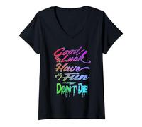 Mujer Regalo de Jugador de Good Luck Have Fun Don't Die para Hombres Camiseta Cuello V