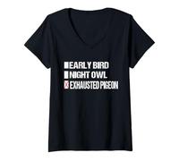 Mujer Regalo de Paloma agotada con Texto en inglés I'm Not an Early Bird or Night Owl Camiseta Cuello V