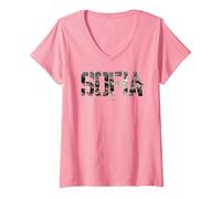 Mujer Regalo de Recuerdo de Sofia City Bulgaria para Hombres y Mujeres Camiseta Cuello V, Rosado, XL