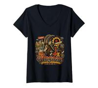 Mujer Regalo de Recuerdo de Viaje de Angola Dibujado a Mano Camiseta Cuello V