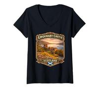 Mujer Regalo de Urquhart Castle Scotland Scotland is Calling I Must Go Camiseta Cuello V