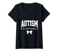 Mujer Regalo del Mes de concienciación sobre el Autismo para mamá Autismo Aceptación del Autismo Camiseta Cuello V