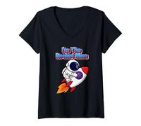 Mujer Regalo Divertido de Fiesta I'm The Rocket Man Camiseta Cuello V