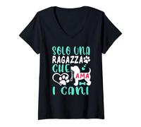 Mujer Regalo Divertido de Perro para Mujeres Amo a los Perros Camiseta Cuello V