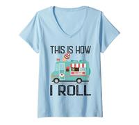 Mujer Regalo divertido e informal para un camión de helados de This Is How I Roll Camiseta Cuello V