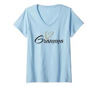 Mujer Regalo divertido para abuela con estampado de leopardo para tía, abuela, mamá Camiseta Cuello V