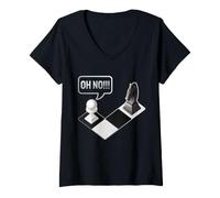 Mujer Regalo Divertido para Jugador de ajedrez Oh No Springer Camiseta Cuello V