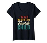 Mujer Regalo Divertido para Padres con Texto en inglés I'm My Mother in Laws Camiseta Cuello V