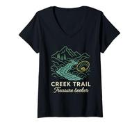 Mujer Regalo Gold Panning Hobby Creek Sluice Prospector Camiseta Cuello V