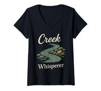 Mujer Regalo Gold Panning Hobby Creek Sluice Prospector Camiseta Cuello V