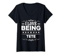 Mujer Regalo «I Love Being A Tete» para Tete Camiseta Cuello V