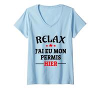Mujer Regalo Licencia de Conducir Código de Carretera Humor Conductor Camiseta Cuello V