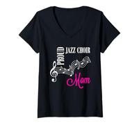 Mujer Regalo orgulloso de coro de jazz para madres musicales Camiseta Cuello V