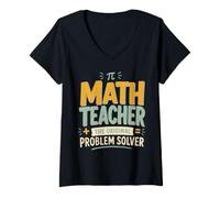 Mujer Regalo Original para Profesores de matemáticas para solucionar Problemas Camiseta Cuello V