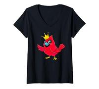 Mujer Regalo para Amantes de los pájaros cardenales Rojos para Mujeres, Hombres, niños y niñas Camiseta Cuello V