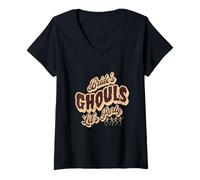 Mujer Regalo para dama de honor Ghouls of the Bride - Let's Party Girls Camiseta Cuello V