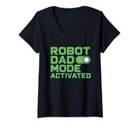 Mujer Regalo para Padres de Robot Team, Equipo de Apoyo Stem, Futuro Ingeniero Camiseta Cuello V