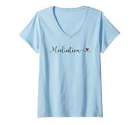 Mujer Regalo tipográfico manuscrito Lindo mediación Camiseta Cuello V