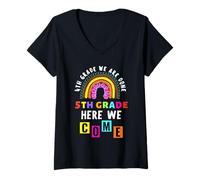 Mujer Regalos de Clase de graduación de Cuarto Grado para niñas y niños Camiseta Cuello V