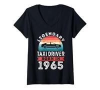 Mujer Regalos legendarios de cumpleaños número 60 para Taxista Nacido en 1965 Camiseta Cuello V