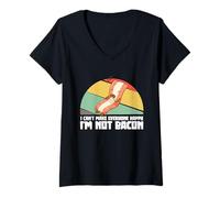Mujer Regalos para amantes de la carne con la que no puedo hacer feliz a todo el mundo, no soy tocino Camiseta Cuello V