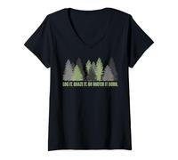Mujer Registrarlo, pastarlo o Ver cómo se Quema, Ayuda a prevenir Incendios forestales Camiseta Cuello V