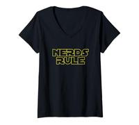 Mujer Regla de Nerds: Regalo Divertido de Ciencia ficción para Hombres, Mujeres y niños Camiseta Cuello V
