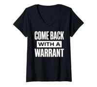 Mujer Regresa con una Orden Divertida entusiastas de la Ley Camiseta Cuello V