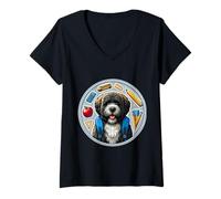 Mujer Regreso a la escuela Bouvier des Flandres Perro Niño Niñas Dueño Niños Camiseta Cuello V