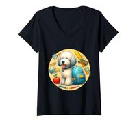 Mujer Regreso a la escuela Komondor Dog Boys Girls Student Kids Owner Camiseta Cuello V