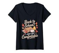 Mujer ¿Regreso a la Escuela? Me Acabo de Volver a la Escuela cómoda Camiseta Cuello V