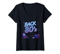 Mujer Regreso a los 80's Retro Nostálgico Down Memory Lane Throwback Camiseta Cuello V