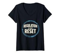 Mujer Regulación del Sistema Nervioso Calma Bienestar Sanación Somática Camiseta Cuello V