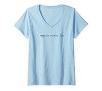 Mujer Regular Moms Club Diseño Simple Camiseta Cuello V