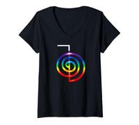Mujer Reiki Choku Rei Símbolo Chakra Energía Sanación Camiseta Cuello V