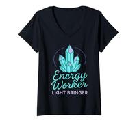 Mujer Reiki: Energía, sanación, equilibrio de los chakras del trabajador de la luz y bienestar Camiseta Cuello V