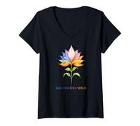 Mujer Reiki Master Energy Lotus Chakra, símbolo de sanación, protección. Camiseta Cuello V