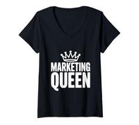 Mujer Reina de Marketing Camiseta Cuello V