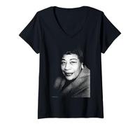 Mujer Reina del Jazz Ella Fitzgerald Duffy Archivo Fotografía Camiseta Cuello V