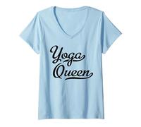 Mujer Reina del Yoga Camiseta Cuello V