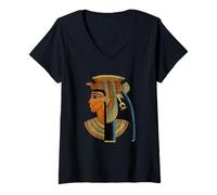 Mujer Reina egipcia Cleopatra - Antigua Camiseta Cuello V