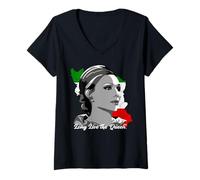 Mujer Reina Farah Pahlavi Camiseta Cuello V