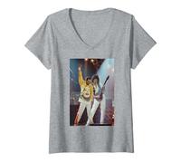 Mujer Reina Freddie Mercury Brian May El Milagro Video Shoot Camiseta Cuello V