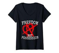 Mujer Relación Anarquía Freedom Not Possession Poliamor Camiseta Cuello V