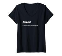 Mujer Relatable Funny Dictionary Definition Airport Camiseta Cuello V