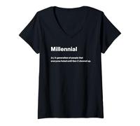 Mujer Relatable Funny Dictionary Definition Millennial Camiseta Cuello V