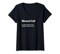 Mujer Relatable Funny Dictionary Definition Missed Call Camiseta Cuello V