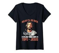 Mujer Relax I'Ll Be Back In Like Three Days Tops - Jesus - Camiseta Cuello V