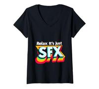 Mujer Relax It's Just SFX Makeup Artist Work Movie Film - Camiseta Cuello V